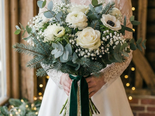 Mariage de Noël - bouquet de mariée